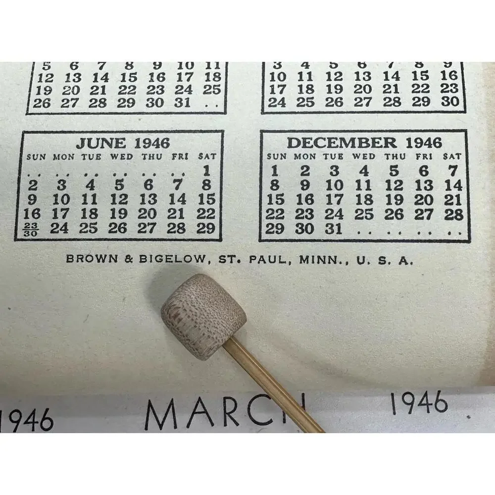 Vintage 1946 Mission Leather Wallet Day Planner By‎ Brown & Bigelow Art Cement